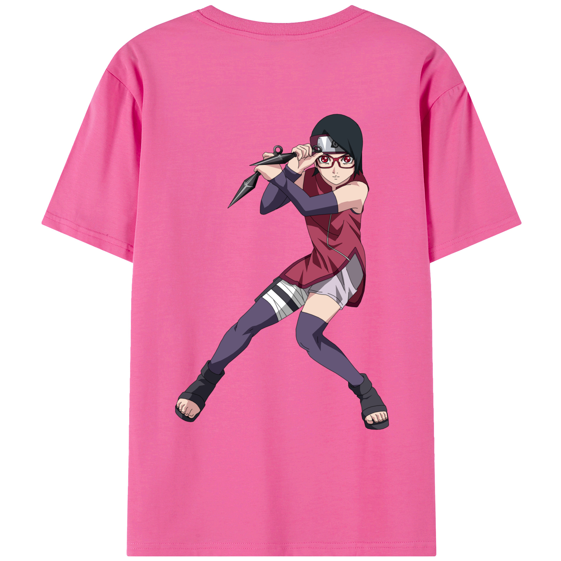 （画像用） NARUTO -ナルト- うちは サラダ Uchiha Sarada レディース半袖Tシャツ(バックプリント)